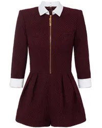 Elisabetta Franchi Playsuit mit Fischgrätenmuster Rot