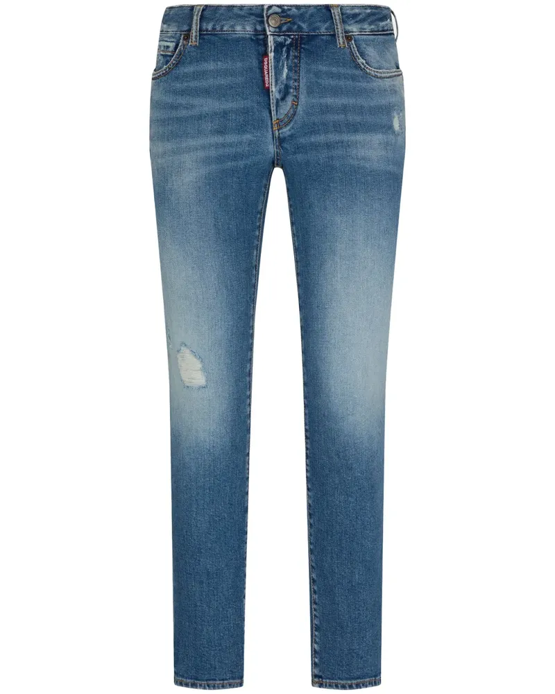Dsquared2 Tapered-Jeans mit Logo-Patch - Blau Blau