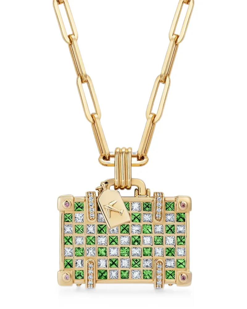 NeverNoT Jet, Set, Go Suitcase Halskette mit Schmucksteinen - Gold Gold