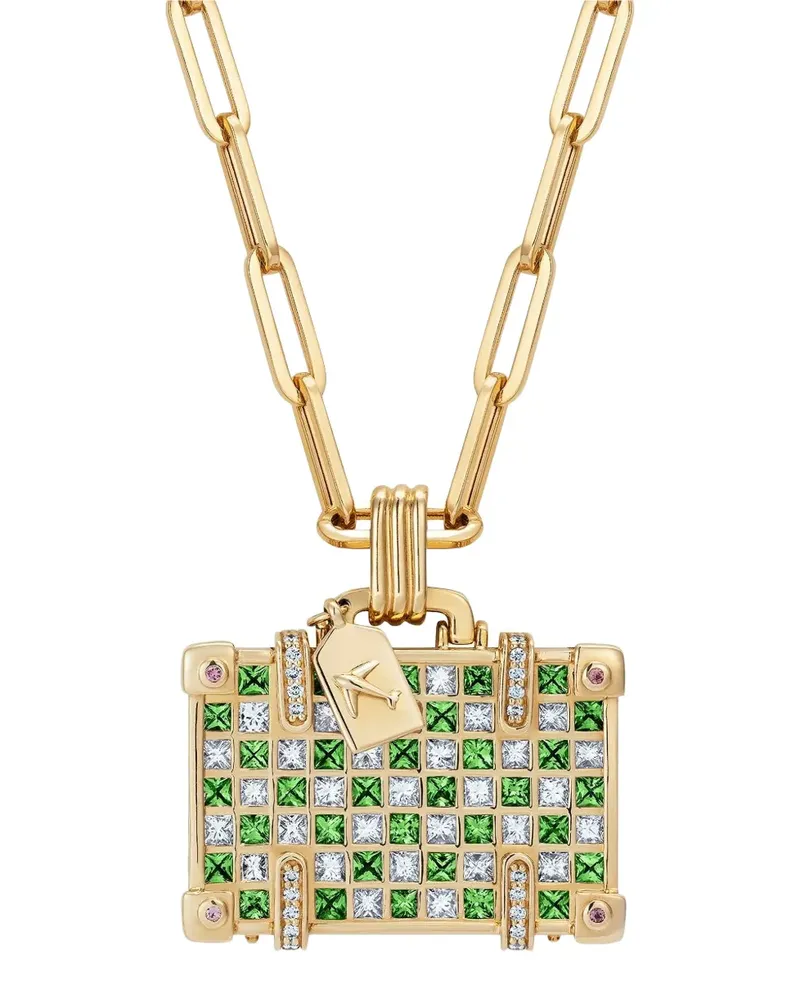 NeverNoT Jet, Set, Go Suitcase Halskette mit Schmucksteinen - Gold Gold