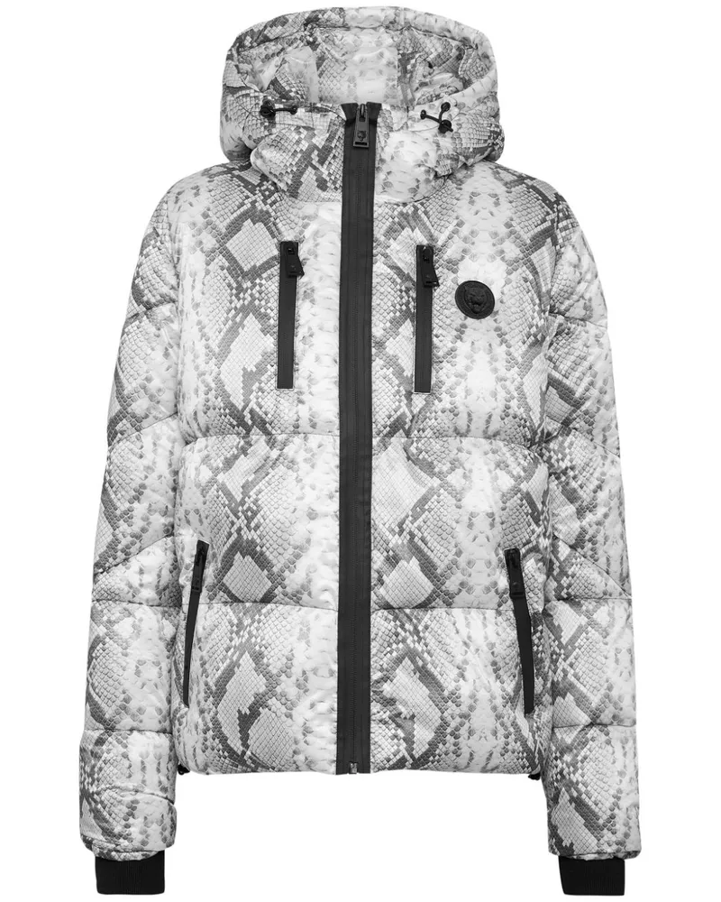 Philipp Plein Gefütterte Jacke mit Logo-Print - Grau Grau