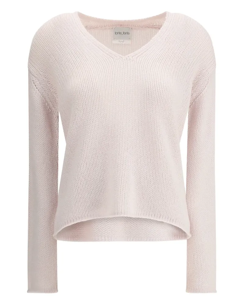 forte_forte Pullover mit V-Ausschnitt - Rosa Rosa
