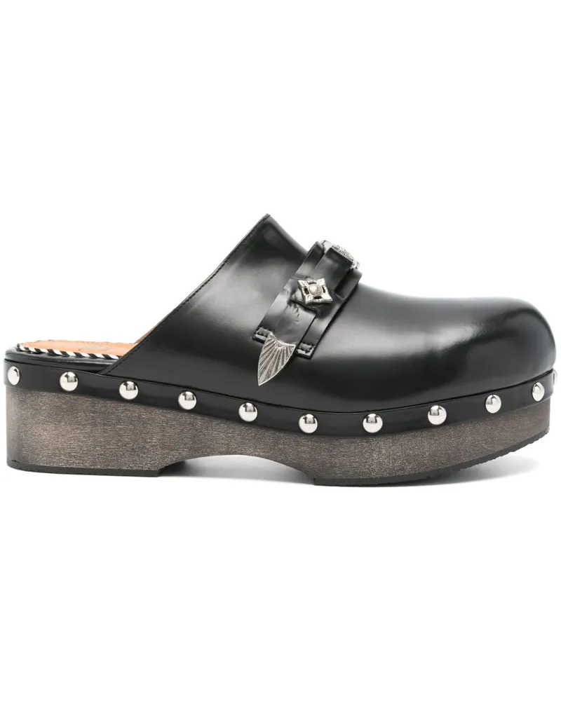 Toga Clogs mit Riemen - Schwarz Schwarz