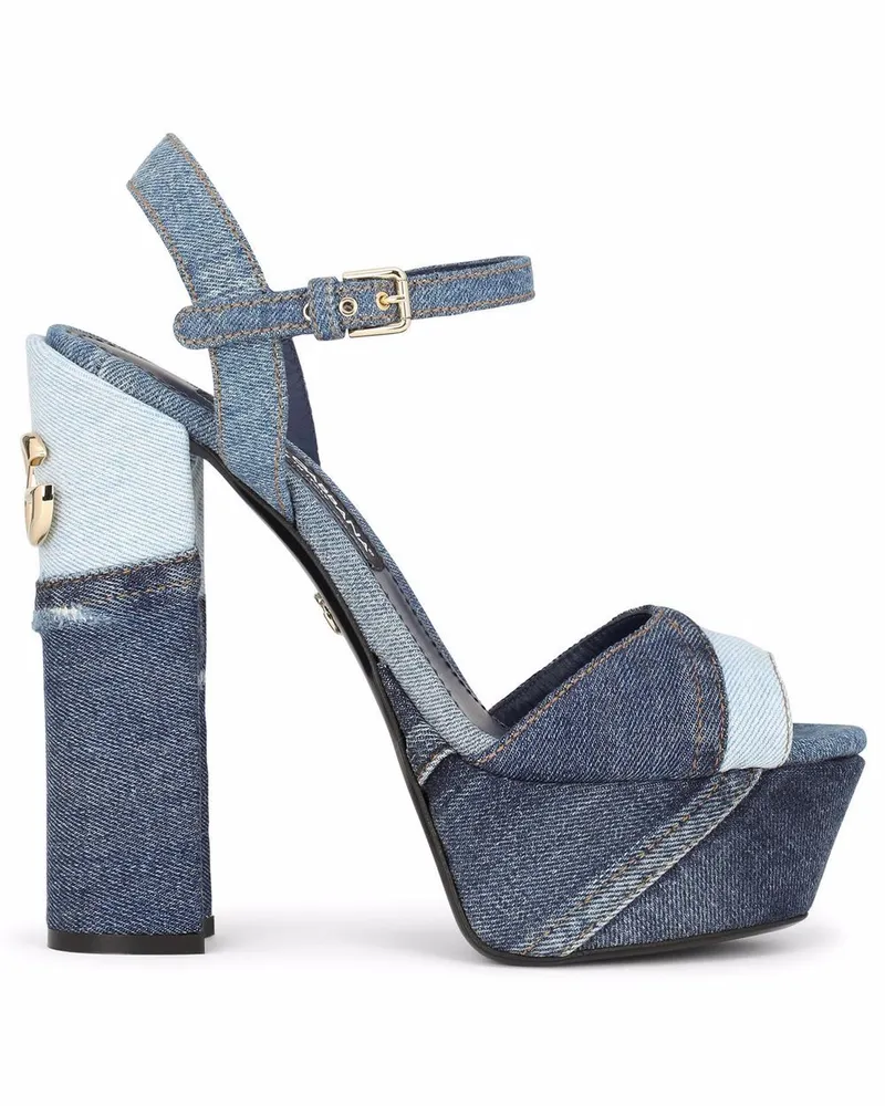 Dolce & Gabbana Sandalen im Patchwork-Look 145mm - Blau Blau