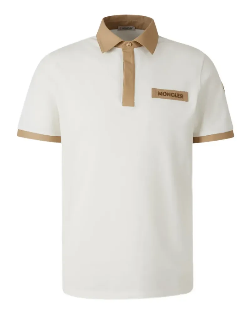 Moncler logo-stitched polo shirt - Weiß Weiß