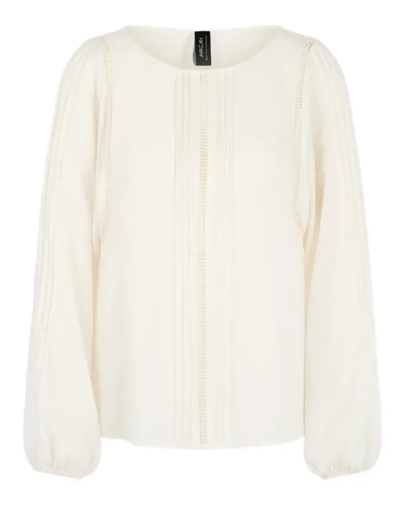 Marc Cain pleated lace-trim blouse - Nude Nude