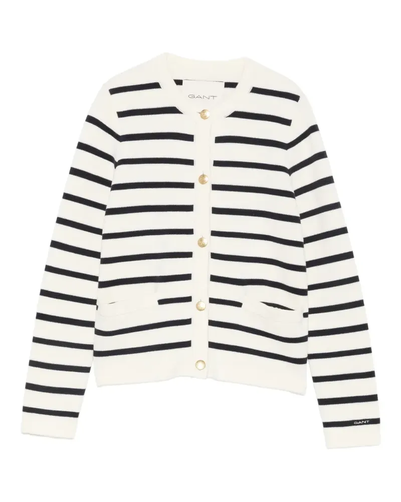 Gant striped button-up cardigan - Weiß Weiß