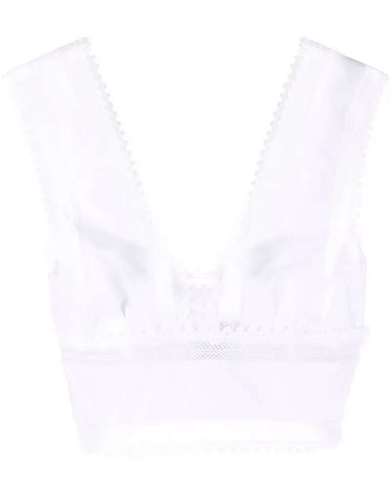 Alberta Ferretti Besticktes Cropped-Oberteil - Weiß Weiß