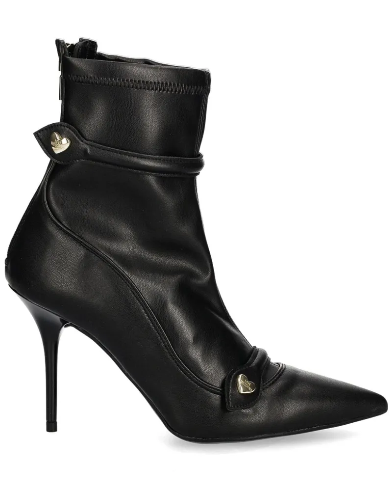 Moschino Stiefel mit Reißverschluss 90mm - Schwarz Schwarz