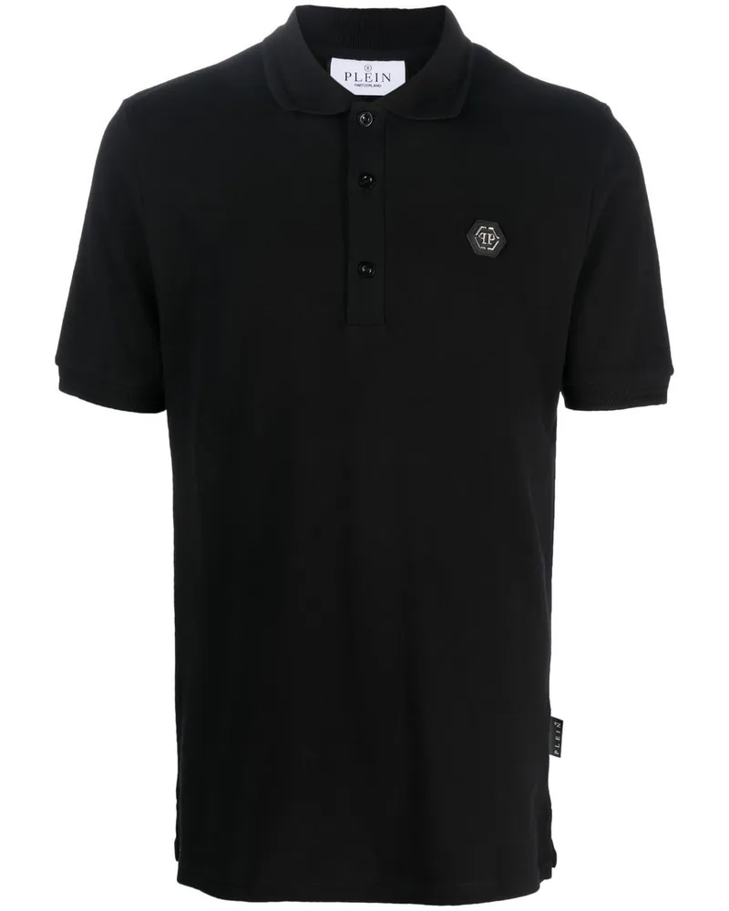 Philipp Plein Poloshirt mit Schlange - Schwarz Schwarz