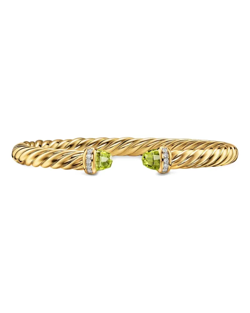 David Yurman 18kt Cablespira® Flex Gelbgoldarmband mit Peridot und Diamanten Gold