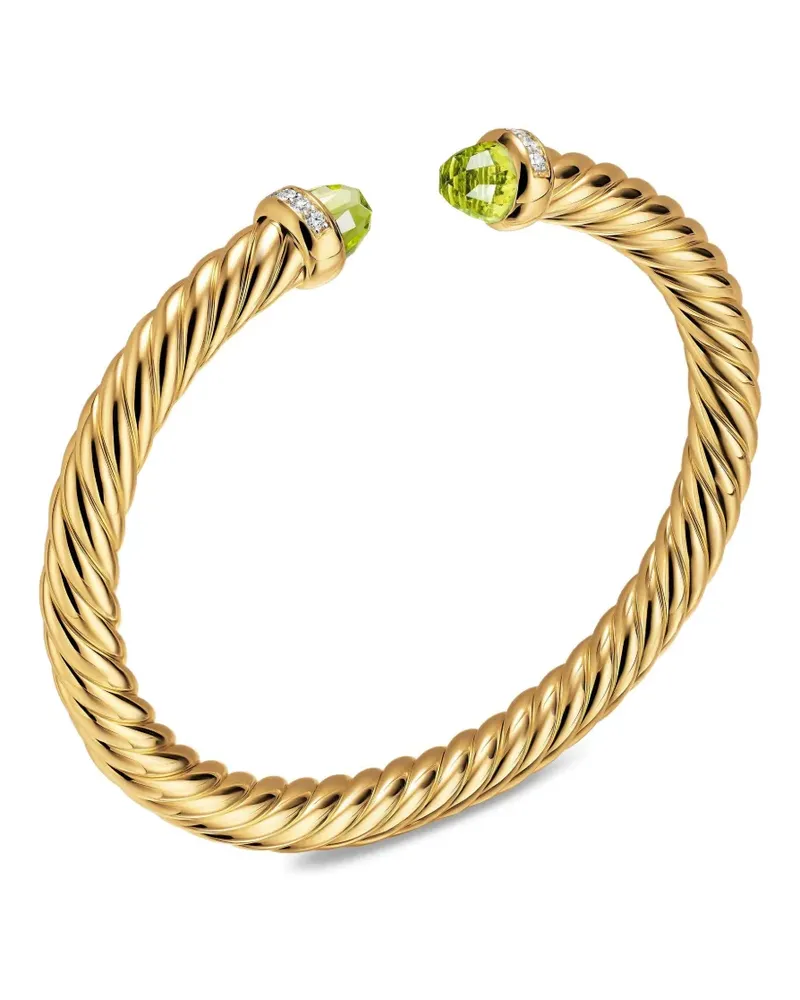David Yurman 18K yellow gold Cablespira® Flex peridot and diamond bracelet Gold