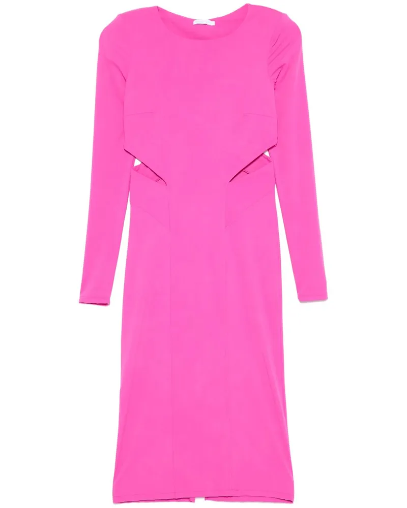 Patrizia Pepe Midikleid mit Cut-Outs - Rosa Rosa