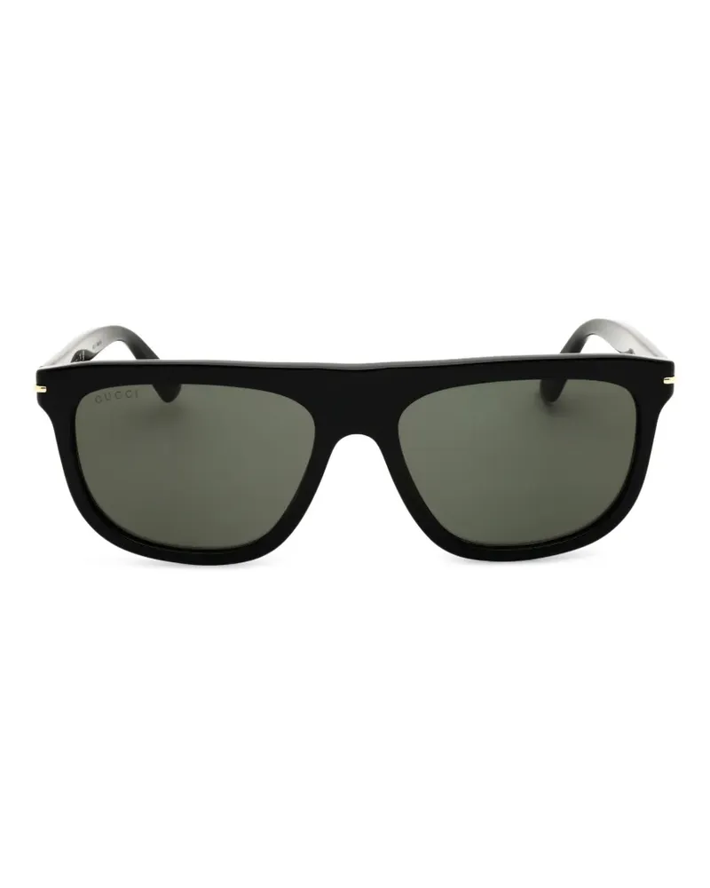 Gucci Sonnenbrille mit eckigem Gestell - Schwarz Schwarz