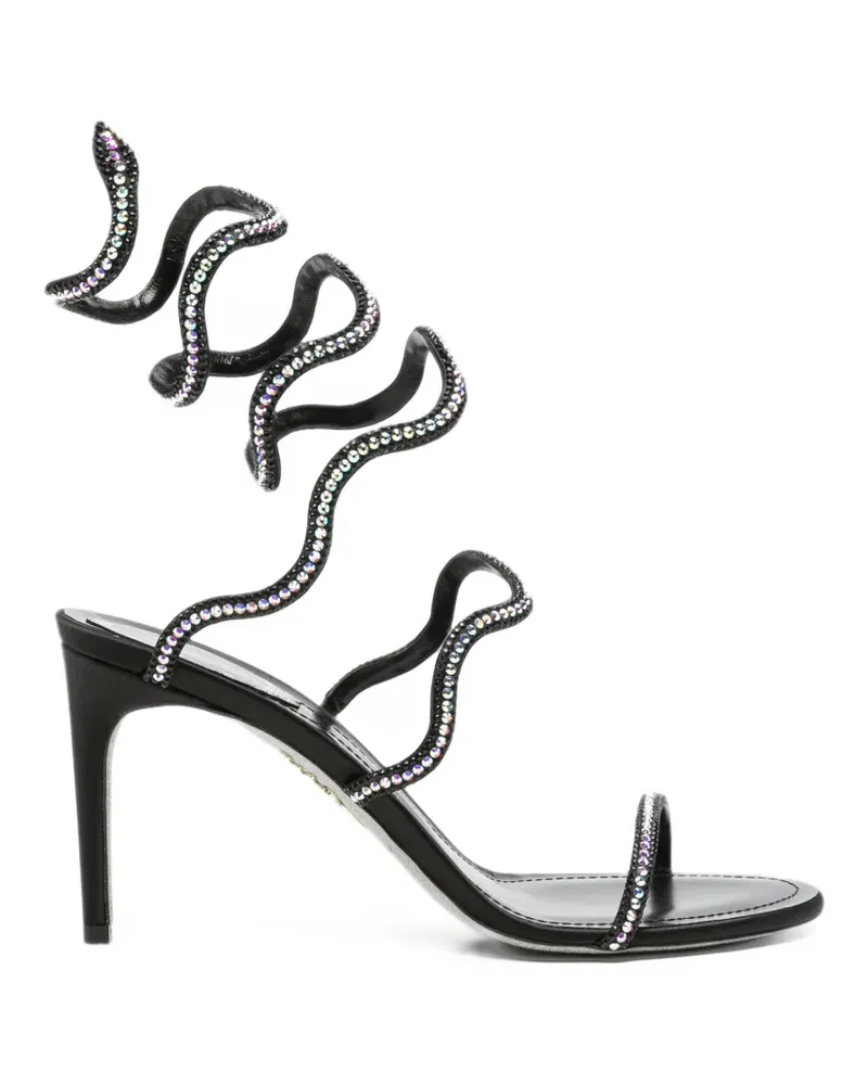 René Caovilla Onda Sandalen mit Kristallen - Schwarz Schwarz