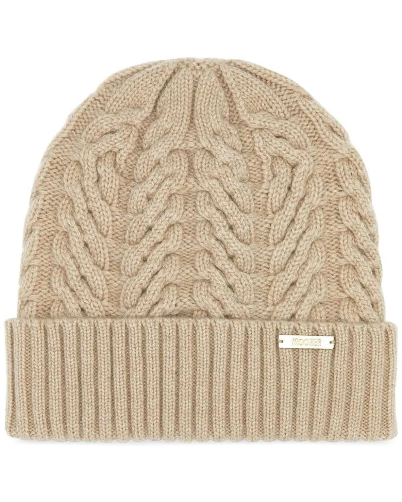 MOORER Maria Beanie aus Kaschmir Nude