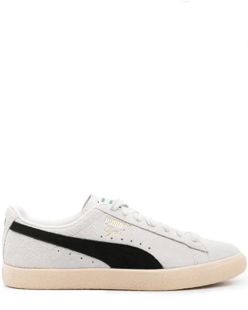 Puma Clyde Wildleder-Sneakers mit Logo-Prägung - Weiß Weiß