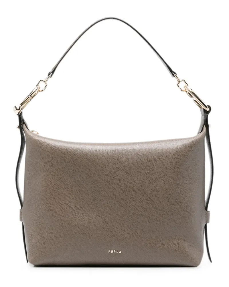 Furla grained-leather chain-link tote bag - Grau Grau