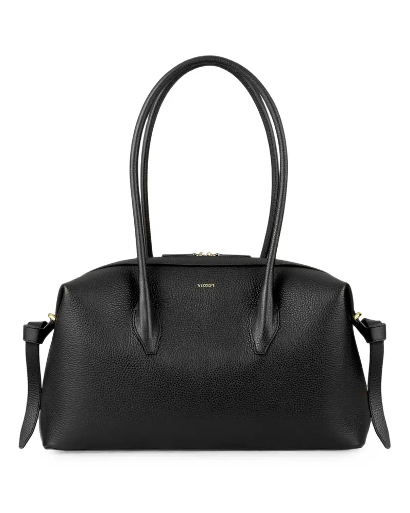 YUZEFI Brioche pebble-grain leather shoulder bag - Schwarz Schwarz