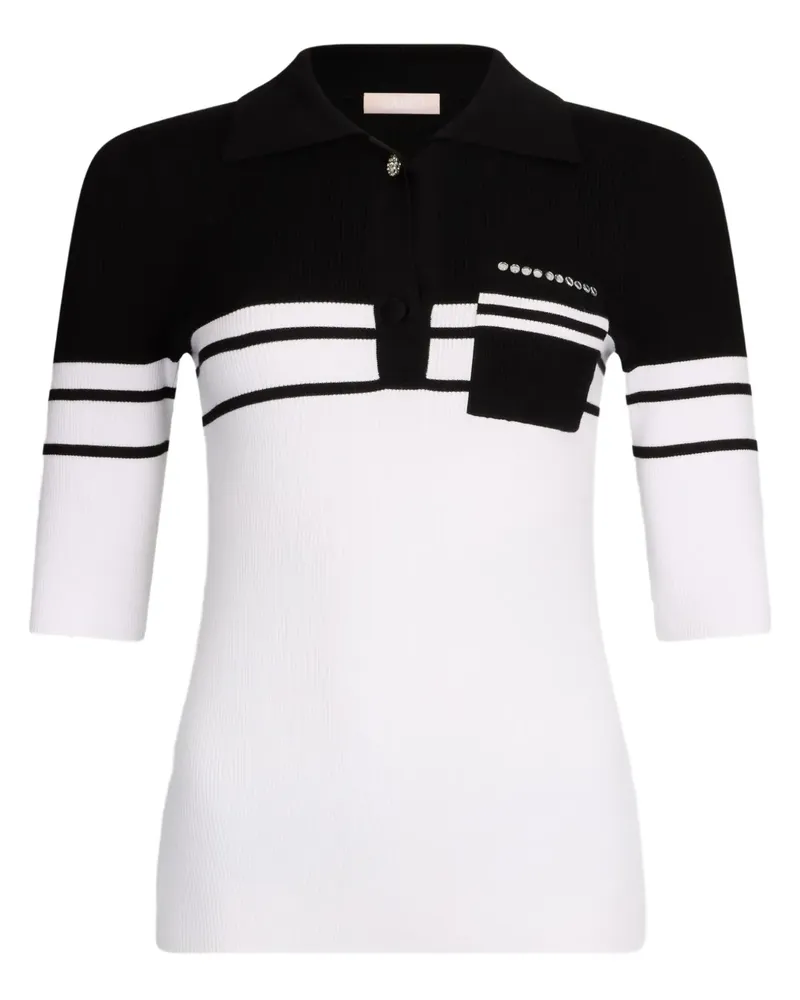 Liu Jo Gestreiftes Poloshirt - Weiß Weiß