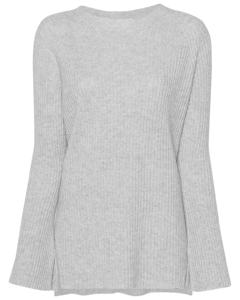 Twin-Set Gerippter Pullover aus Lurex - Grau Grau