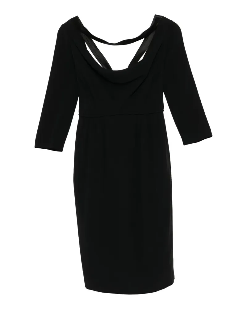 Dsquared2 cowl-neck three-quarter-sleeve dress - Schwarz Schwarz
