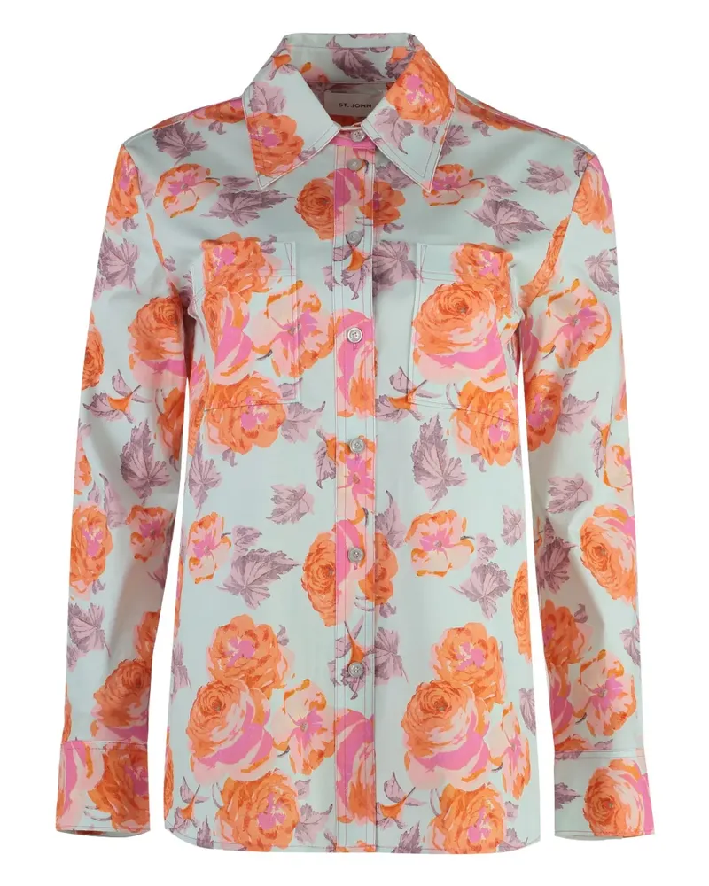 ST. JOHN Hemd mit Blumen-Print - Blau Blau