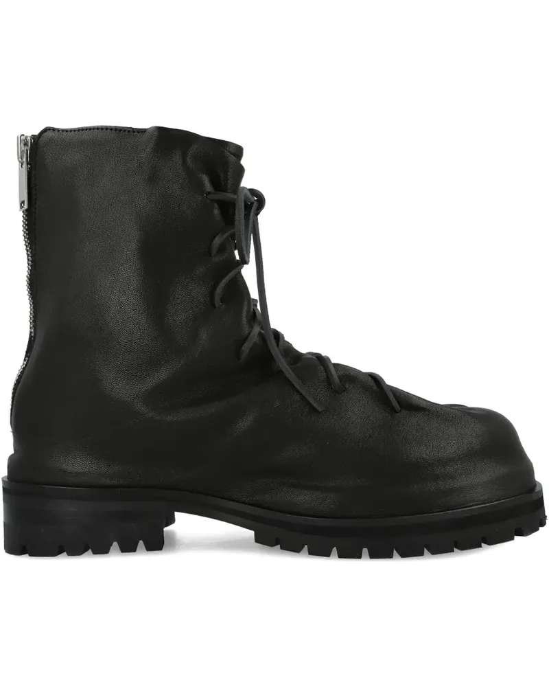 FourTwoFour on Fairfax Marathon laced zip-up boots - Schwarz Schwarz