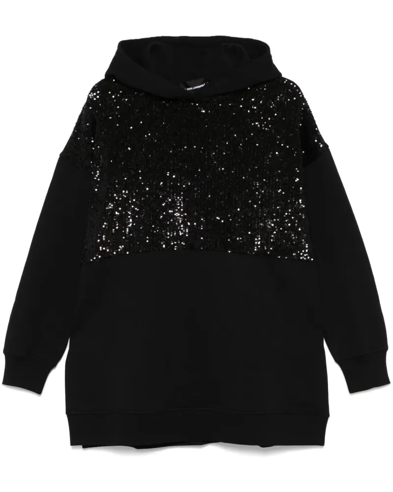 Karl Lagerfeld Hoodie mit Pailletten - Schwarz Schwarz