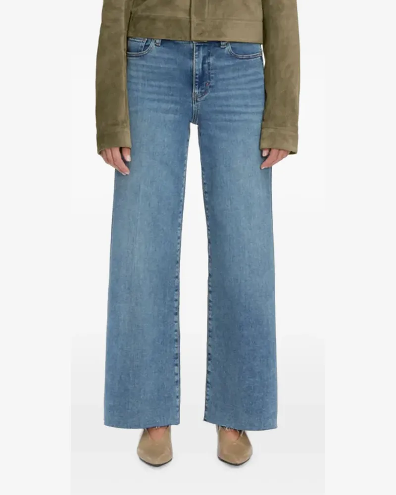 Frame Denim Le Pixie Wide-Leg-Jeans mit ungesäumten Kanten - Blau Blau