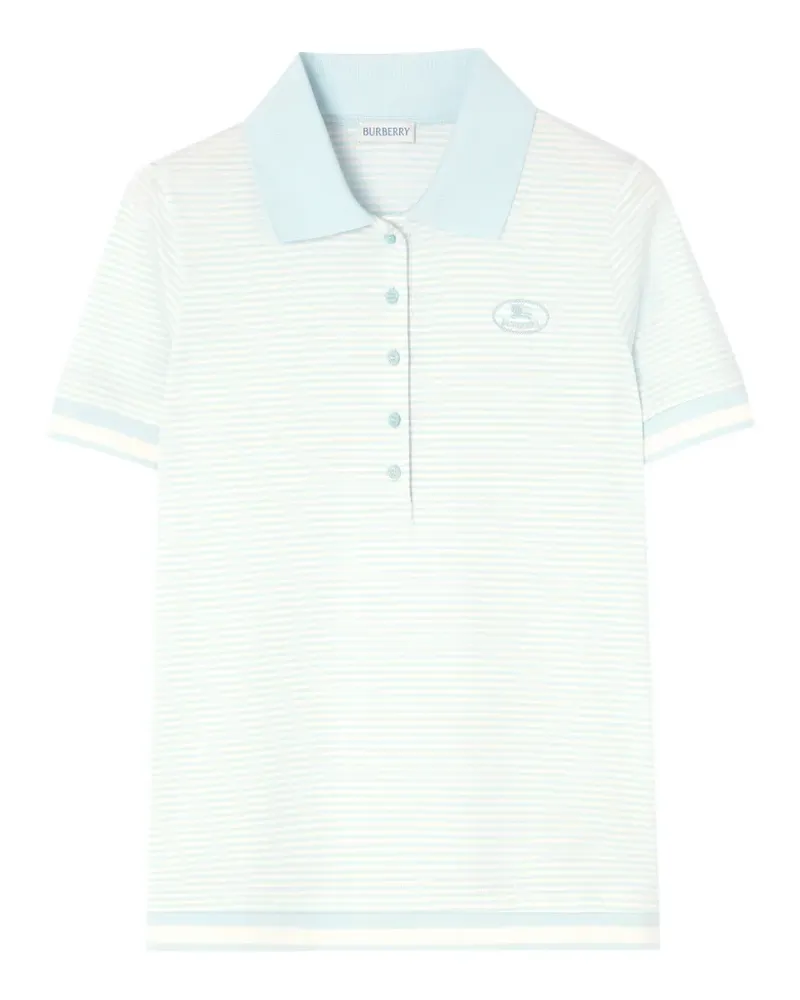 Burberry striped cotton polo shirt - Blau Blau