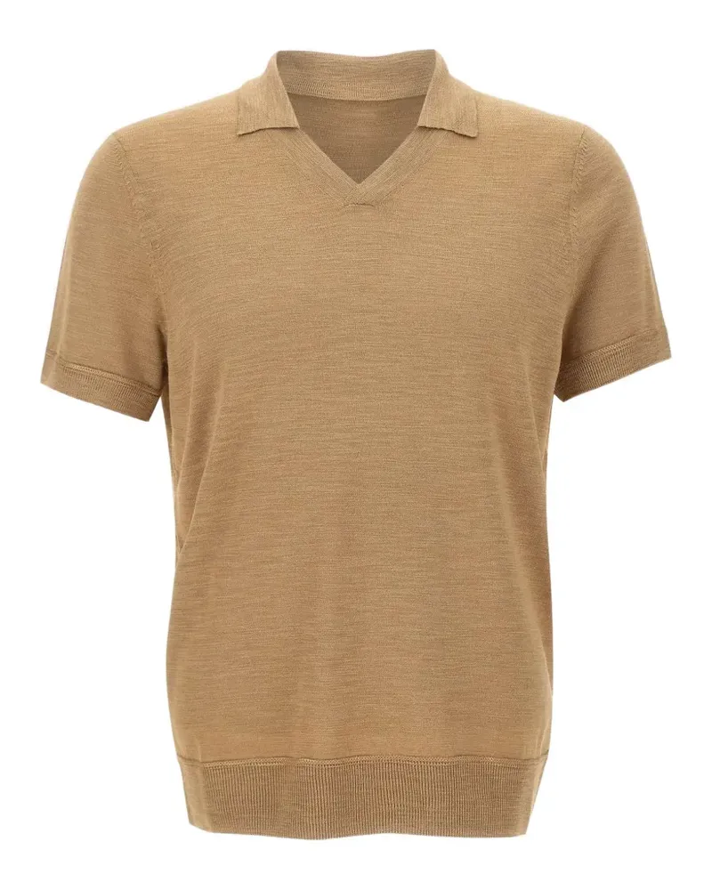 HUGO BOSS fine-knit silk T-shirt - Nude Nude