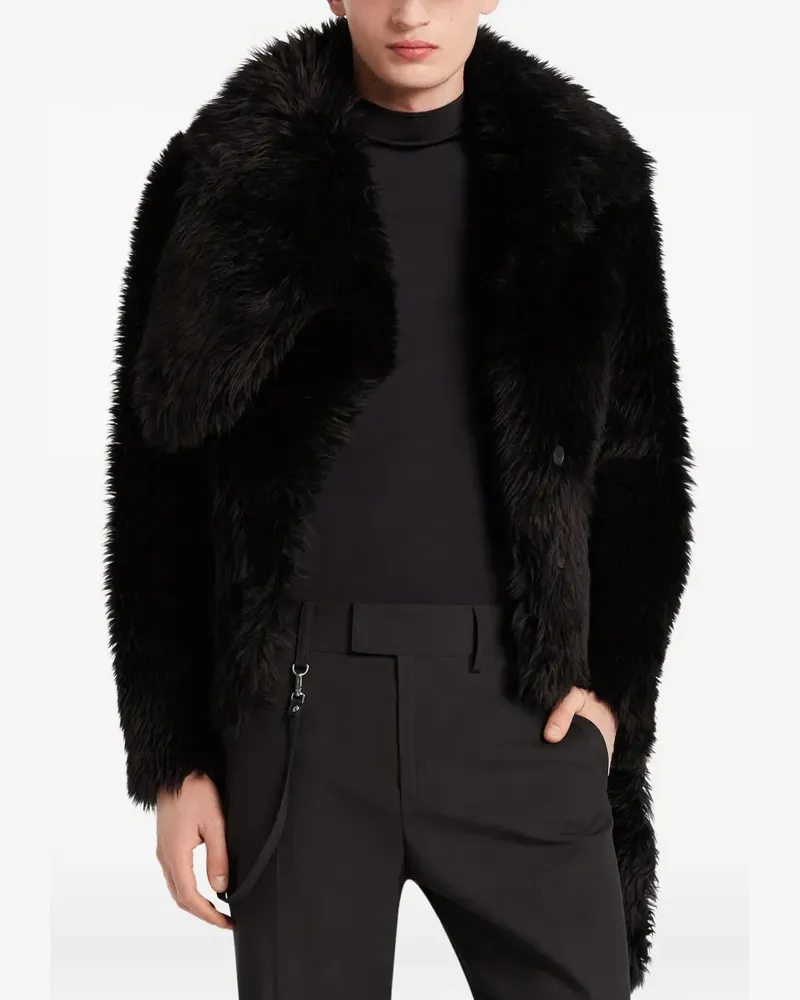 Courrèges Flauschige Cropped-Jacke - Schwarz Schwarz