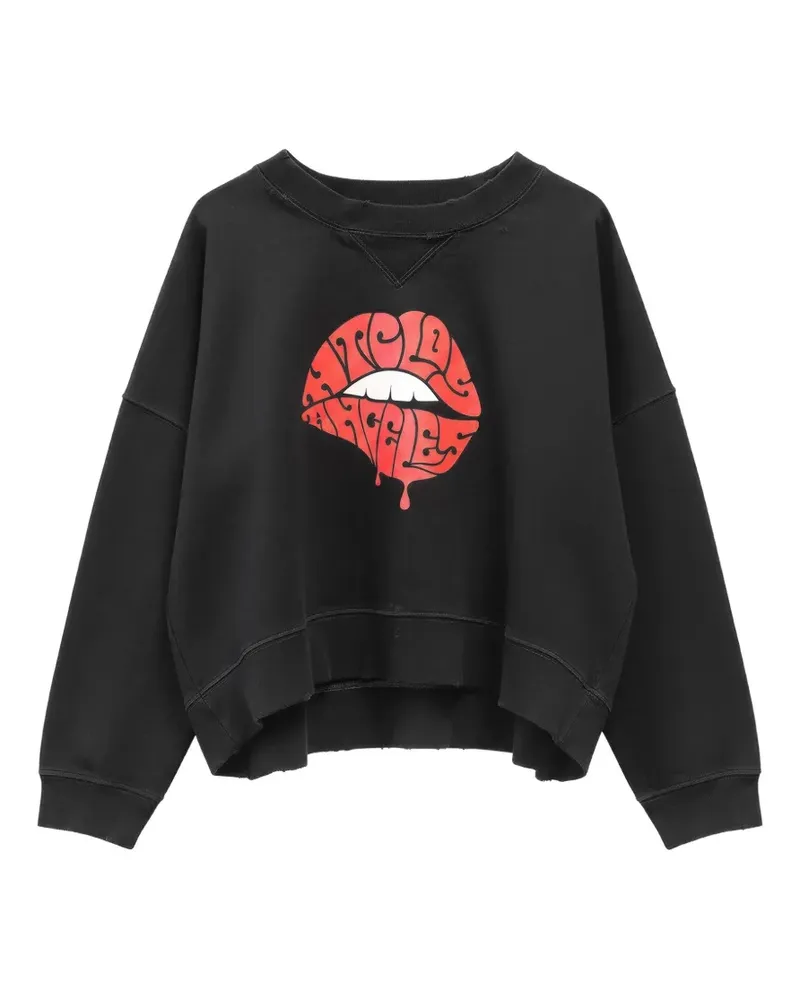 HTC Hollywood Trading Company lips-print studded sweater - Schwarz Schwarz