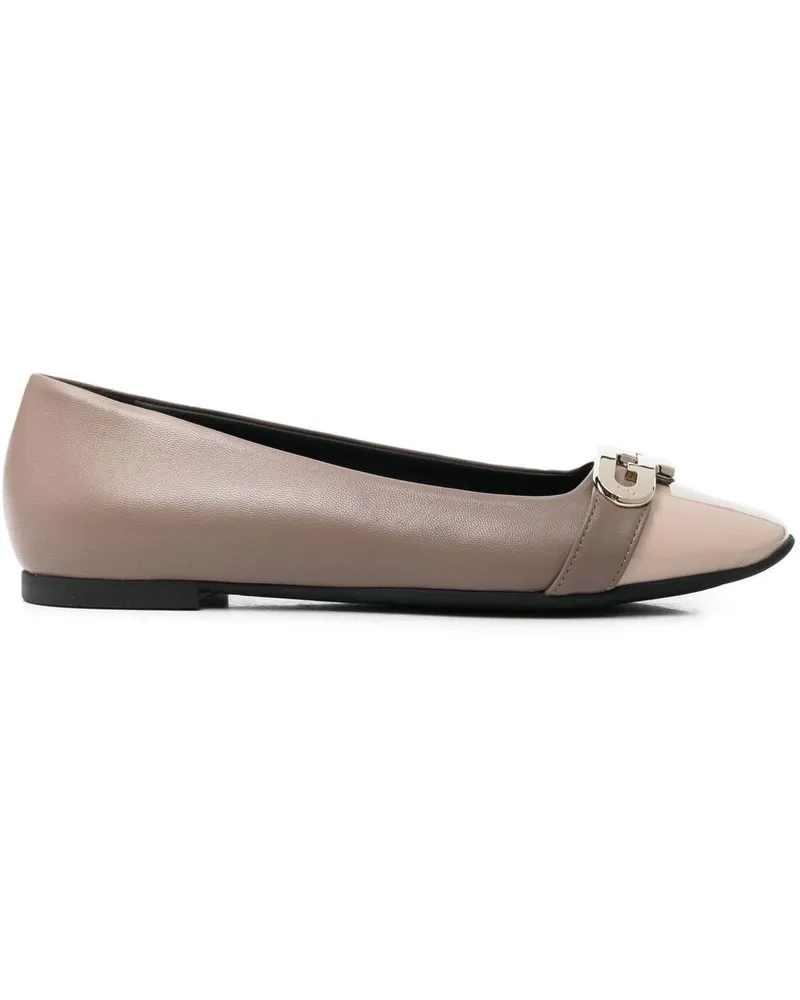 Furla Ballerinas mit Logo-Schild Nude