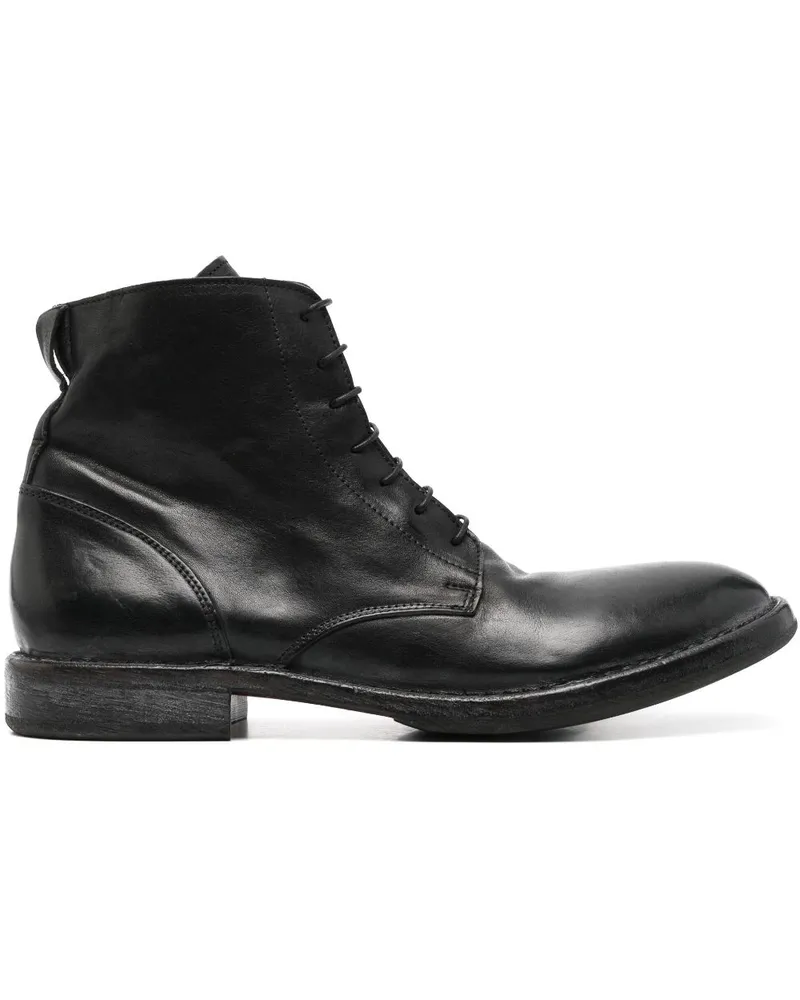 Moma Knöchelhohe Lederstiefel - Schwarz Schwarz