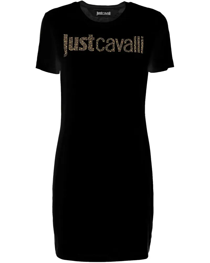 Just Cavalli T-Shirtkleid mit Logo - Schwarz Schwarz