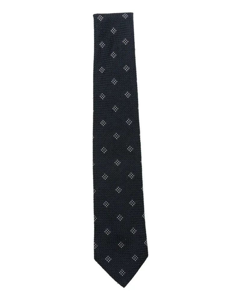 Emporio Armani dotted silk tie - Blau Blau