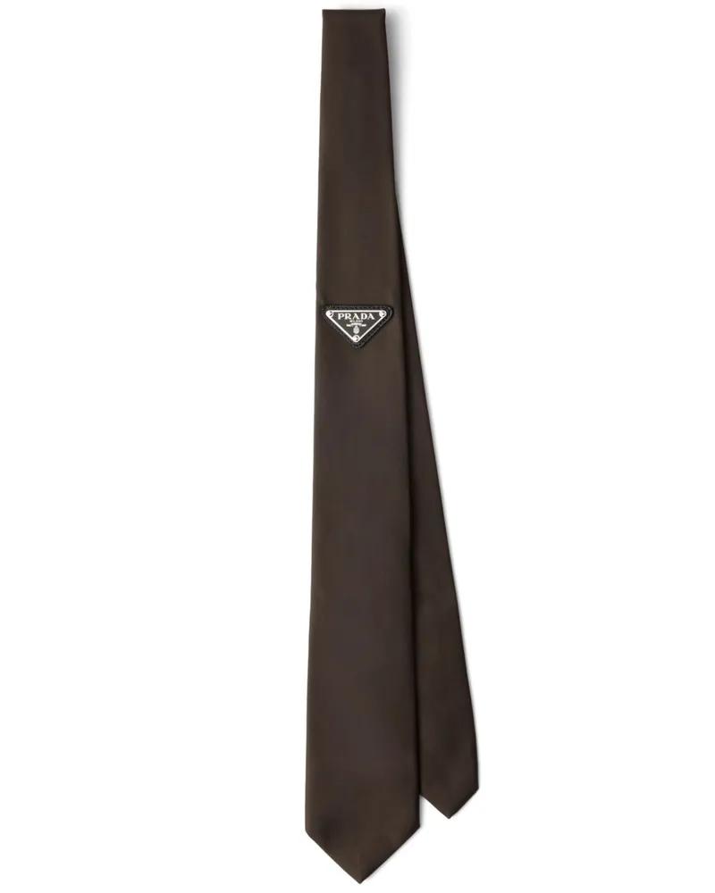 Prada Krawatte mit Triangel-Logo - Braun Braun
