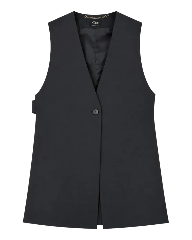 Clips button-fastening waistcoat - Schwarz Schwarz