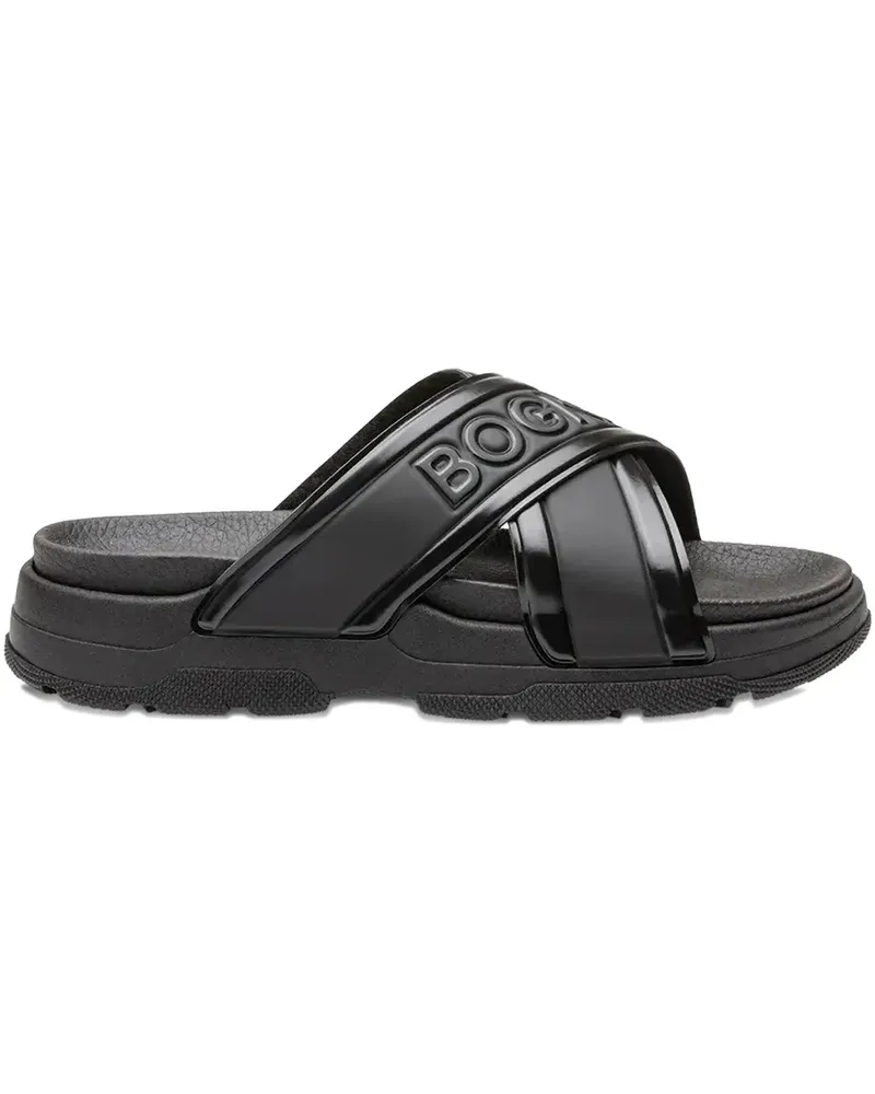 Bogner embossed-crossover flat sandals - Schwarz Schwarz