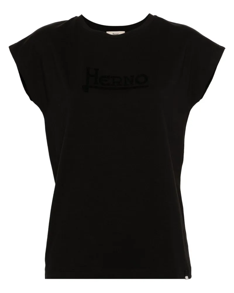 Herno T-Shirt mit Logo-Verzierung - Schwarz Schwarz