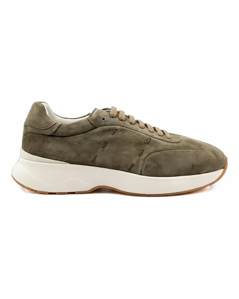 Kiton Sneakers mit Wildledereinsätzen - Grün Grün