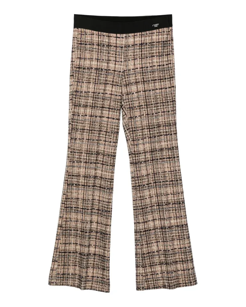Cambio Francis checked elasticated-waistband trousers - Nude Nude