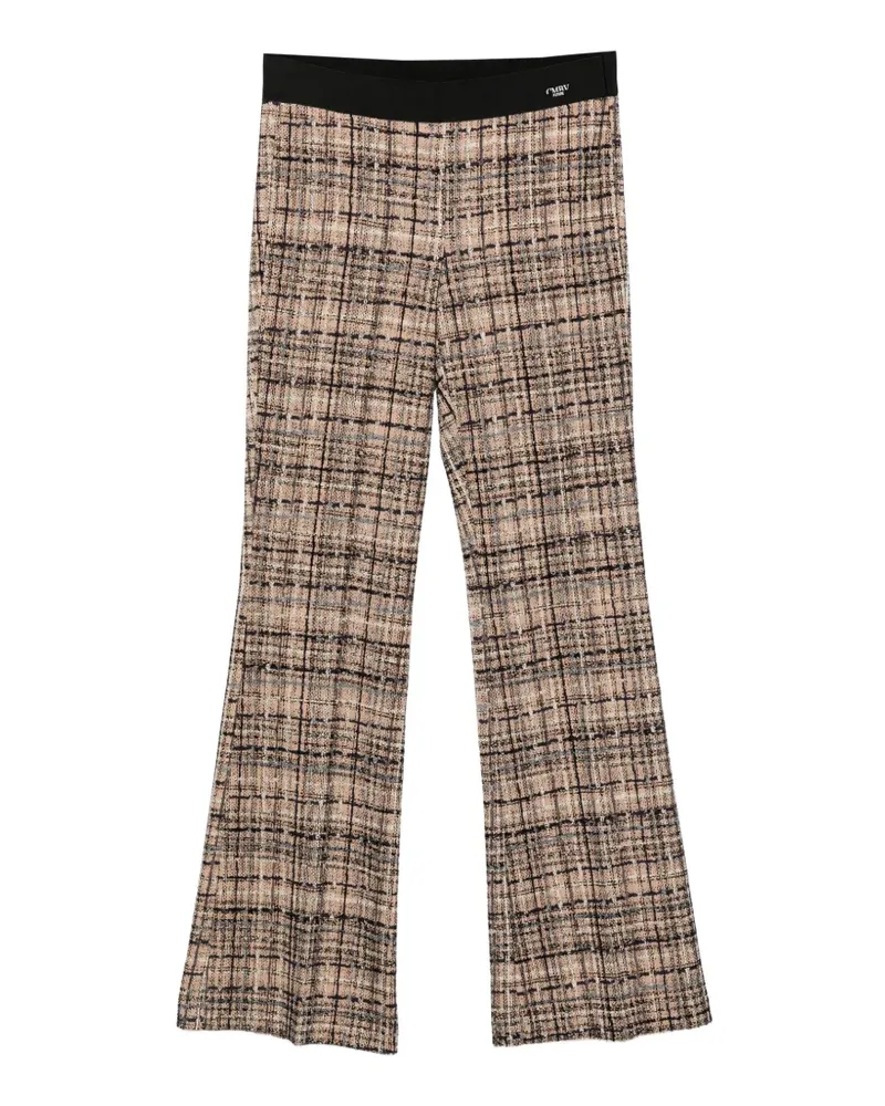 Cambio Karierte Francis Hose mit elastischem Bund - Nude Nude