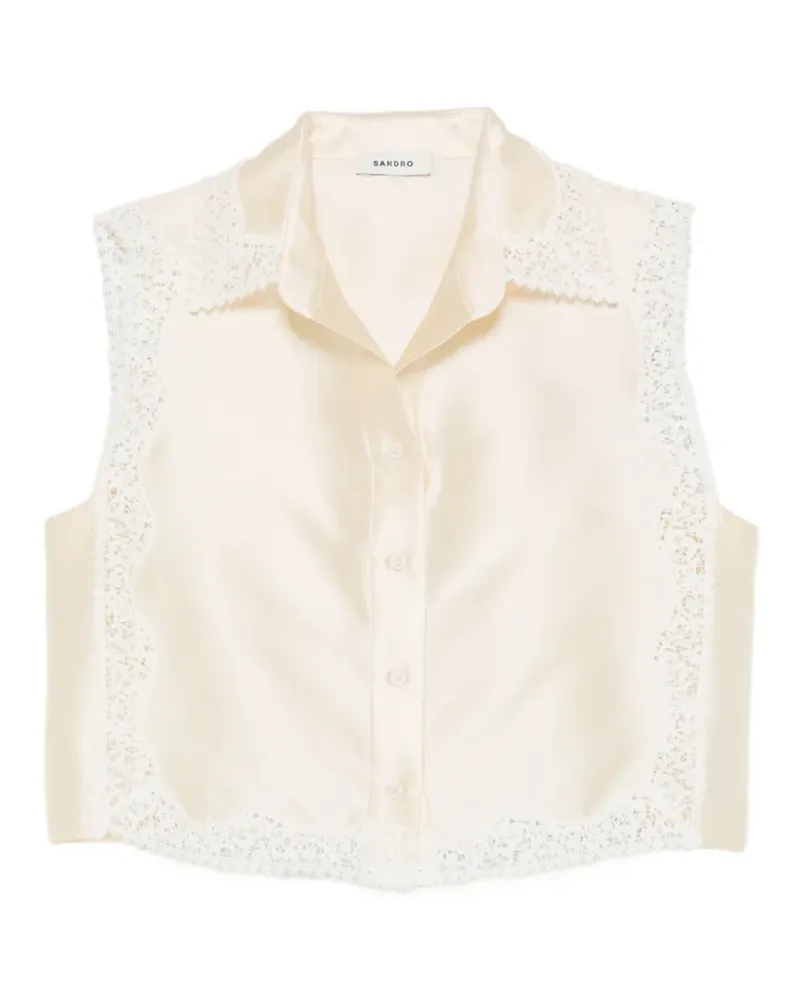 Sandro Hemd mit Spitzeneinsätzen - Nude Nude