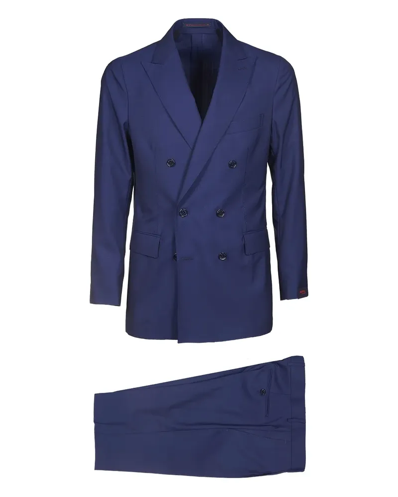 Bagnoli Sartoria Napoli Doppelreihiger Anzug - Blau Blau