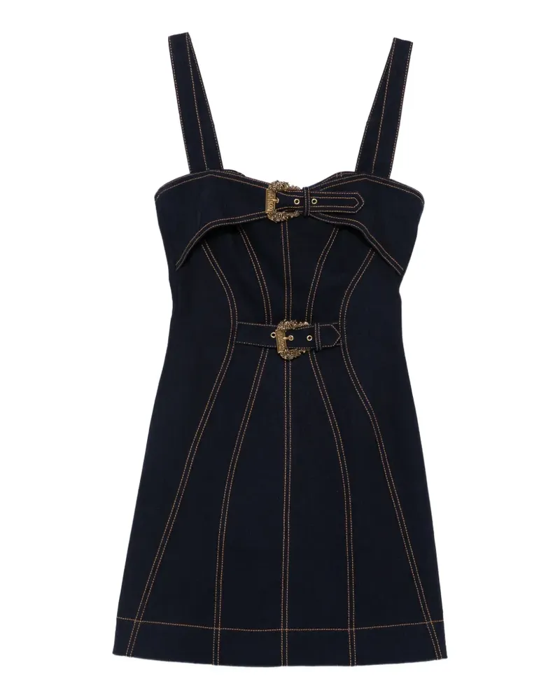 Versace Jeans buckle-detail panelled mini dress - Blau Blau