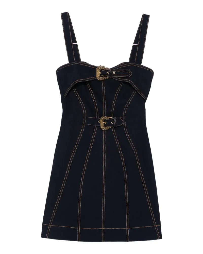 Versace Jeans buckle-detail panelled mini dress - Blau Blau