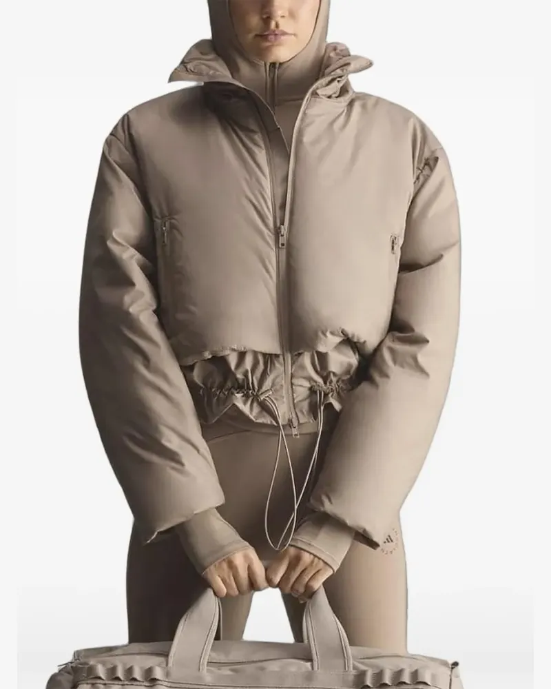 adidas drawstring crop jacket - Nude Nude